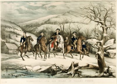 Washington and His Staff at Valley Forge, pub. 1855 by American School